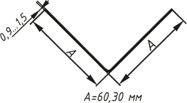Уголок крепления фасадной системы 60..30мм